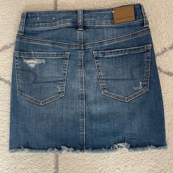 American Eagle Stretch High-Waisted Denim Mini Skirt - Picture 2 of 4